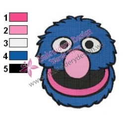 Grover Face Embroidery Design 02